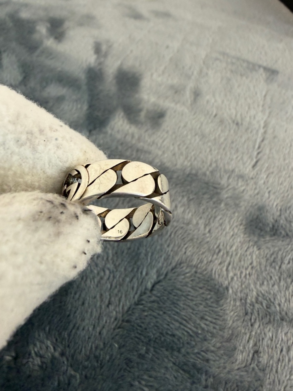 Brand New Gucci Interlocking G Gourmette Silver 925 Ring Sz 16 (US 7.5) - Picture 10 of 10